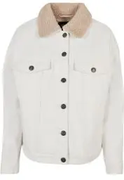 Produktbild: Urban Classics Women's TB5077-Ladies Oversized Sherpa Denim Jacket Jacke, Offwhite raw, 4XL