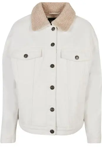 Produktbild: Urban Classics Women's TB5077-Ladies Oversized Sherpa Denim Jacket Jacke, Offwhite raw, 4XL