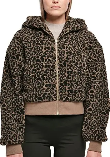Produktbild: Urban Classics Women's TB5079-Ladies Short Oversized AOP Sherpa Jacket Jacke, darktaupeleo, L