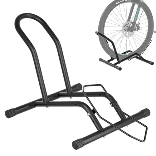 Produktbild: Urban Deco Fahrradständer Boden Freistehender Fahrrad Ständer Professional Fahrradhalter Fahrradhalterung Fahrrad Halter für Mountainbike MTB Rennrad Schwarz