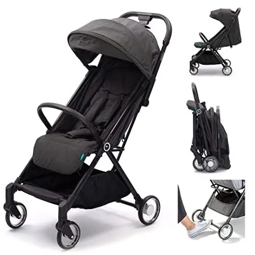 Produktbild: Urban Kanga Wallaby Reisebuggy Flugzeug Handgepäck Leichter und Kompakter Kinderwagen Buggy mit Liegefunktion (Grau Leinen)
