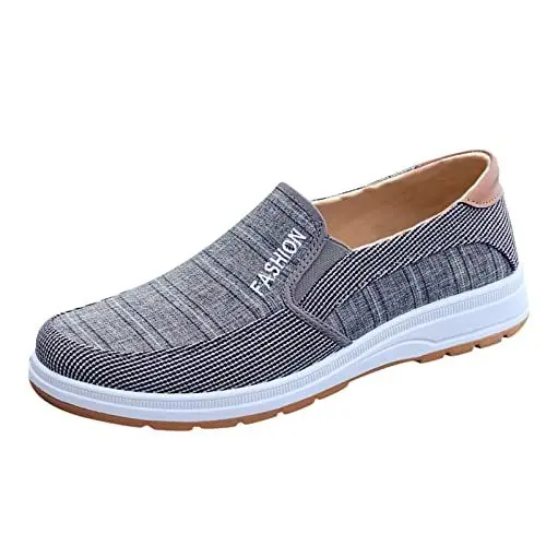 Produktbild: Urban Men Shoes Ultra Mode ganzjährig Herren Freizeitschuhe Flacher Boden runde Zehe rutschfeste Stoffschuhe einfarbig bequem elastisch Flacher MFußb Mesh Schnürsenkel für Männer