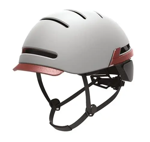 Produktbild: Urban Prime Urban Helm, Helm mit Licht und kabellosen Blinkern, Unisex, Erwachsene, Weiß Hellgrau, Einheitsgröße