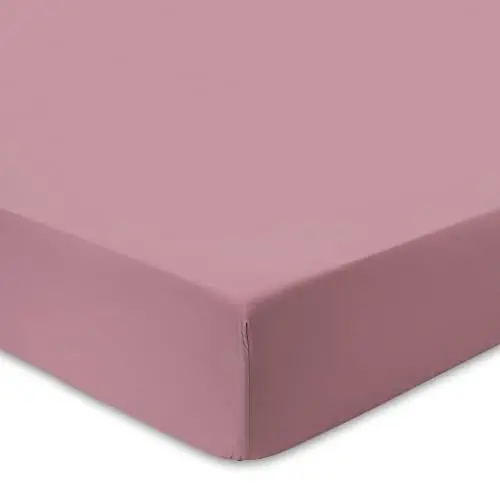 Produktbild: URBANARA Perkal Spann-Bettlaken Manteigas 90x200 cm – 100% Bio-Baumwolle, Standard 100 by Oeko Tex & GOTS Zertifiziert, Matratze bis 25 cm Höhe, Baumwoll-Laken, Betttuch, Bettlaken - Dunkles Taupe