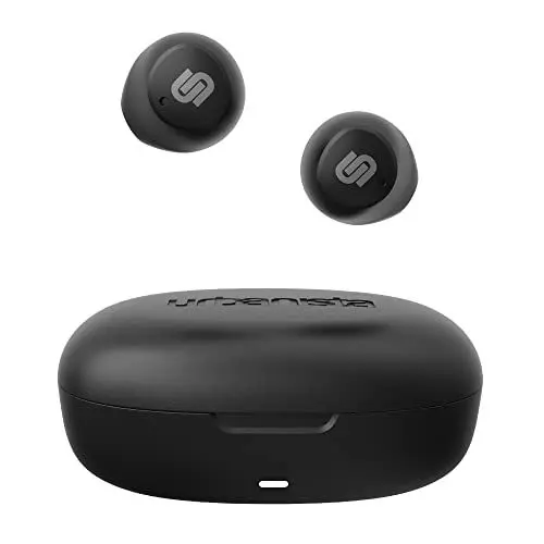 Produktbild: Urbanista Lisbon Bluetooth Kopfhörer In Ear Kopfhörer Kabellos, 10mm Treiber, Kompakte Bluetooth Earbuds mit Touch Control, 30h Stunden. Ladecase, Sprachassistent, USB-C Ohrhörer, Mitternachtsschwarz