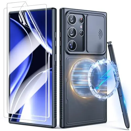 Produktbild: URBANITE für Samsung Galaxy S24 Ultra Hülle mit Kameraschutz, Militärschutz Stoßfeste Handyhülle rutschfest Kratzfeste Schutzhülle für Samsung Galaxy S24 Ultra (Schwarz)