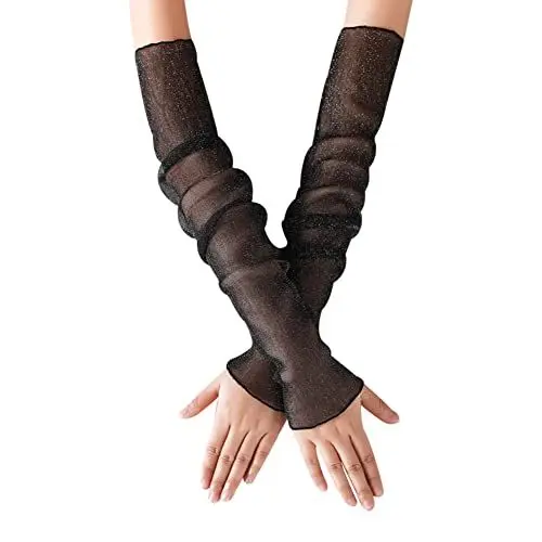 Produktbild: URFEDA Damen Spitze Armstulpen, Spitzen Handschuhe Kühlung Arm Ärmel,Spitze Armstulpe Gemütlich Armschutz Anti Rutsch Armstulpe Mode Kostüm Accessoires Sommer für Radfahren Laufen Golf Reise