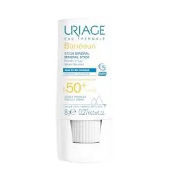 Produktbild: Uriage Bariésun Mineral Stick SPF50+ 8g - Schützt empfindliche Haut vor UVA-/UVB-Strahlen - Wasserfest - 100% mineralischer Lichtschutzkomplex - Shea-Butter, Vitamin C & E - Einfache Anwendung.