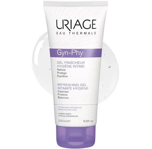 Produktbild: Uriage Gyn-Phy seifenfrei - Tägliche Hygiene für den Intimbereich - Reinigt sanft und schützt das natürliche Gleichgewich - Schäumendes Gel - Unter gynäkologischer Kontrolle getestet - 200ml