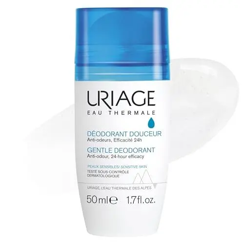 Produktbild: Uriage Sanftes Deodorant Roll-On für empfindliche Haut - Geruchsschutz für 24 Stunden - Ultra-frischer Duft - Unisex - breiter Roll-On, keine weißen Flecken - Kein Alkohol, kein Aluminiumsalz - 50ml