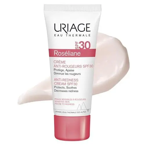 Produktbild: Uriage Roseliane Creme gegen Rötungen LSF30 mit Ginseng & Algenextrakt - Deckt Rötungen ab, wirkt langanhaltend beruhigend. Blumiger & fruchtiger Duft - Für empfindliche Haut - Nicht komedogen - 40ml