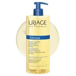 Produktbild: Uriage Xémose Cleansing Soothing Oil 500ml - Gesichts- & Körperreinigungsöl für trockene Haut, anfällig für Atopie - Reinigt, pflegt & bietet lang anhaltenden Komfort - Duft, Physiologischer pH-Wert