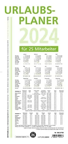 Produktbild: Urlaubsplaner 2024 100x29,7
