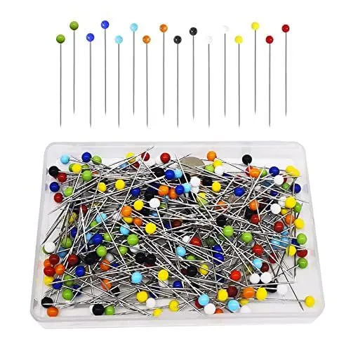 Produktbild: Urmspst Stecknadeln mit Kopf, 250 Stück Stecknadeln 38mm Glaskopfstecknadeln für Stoff, Schmuck, Basteln, Basteln und Nähprojekte (Farbenfroh)