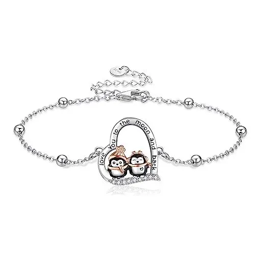 Produktbild: Pinguin-Armband aus Sterlingsilber Pinguin-Herz-Armband niedlicher Tier-Pinguin-Schmuck Geschenke für Frauen