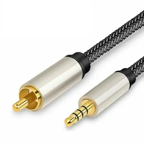 Produktbild: URPIZY Digitales Koaxial-Audio-Videokabel, Stereo, SPDIF für RCA auf 3,5 mm Klinkenstecker Vergoldetem Stecker Stereo-Audiokabel Koaxialkabel für HDTV Heimkino Receiver, 1m