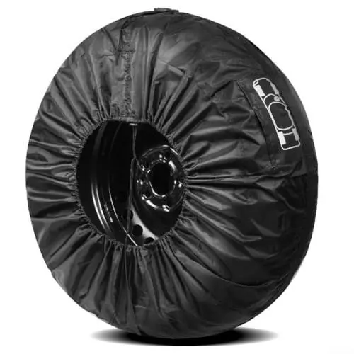 Produktbild: URPIZY Rad-Schutzhülle, Reserveradabdeckung, Universal-Radreifenabdeckung, wasserdicht, für Anhänger, Auto, LKW, PVC, wasserdicht, staubdicht, Schutz (33–45,7 cm)