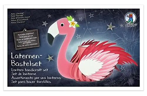 Produktbild: Ursus 18720008 - Laternen Bastelset, Flamingo, Set zum Basteln einer Laterne, für Kinder, inklusive Bastelanleitung, ideal für den nächsten Laternenlauf