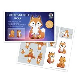Produktbild: Ursus 18740001F - Laternen-Bastelset Fuchs, Komplett-Set zum Selber-Basteln einer Laterne, inkl. Anleitung, ideal für Festumzüge oder als herbstliche Dekoration, Mittel