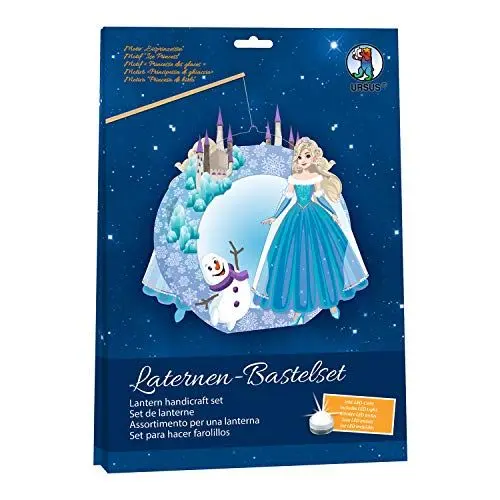 Produktbild: Ursus 18760001F - Laternen Bastelset Eisprinzessin, Laternen Stanzteil, Bastelkarton 220 g/m², Transparentpapier 115 g/m², 2 Stanzbögen, Laternentragebügel, Laternen Holzstab, Zubehör