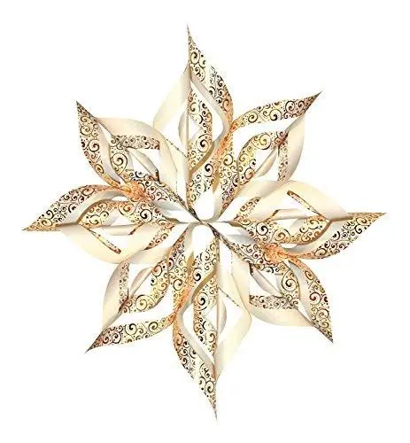 Produktbild: Ursus 34535500 - Paper Star Ornament 3, gold, 32 Blatt, ca. 15 x 15cm, 110 g/qm, vorgestanztes, hochwertiges Bastelpapier mit edlem Perleffekt, folienveredelt, einseitig bedruckt