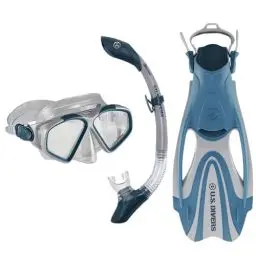 Produktbild: US Divers , Schnorchelset Cozumel für Erwachsene , Maske, Schnorchel und Flossen GREY NAVY BLUE, S