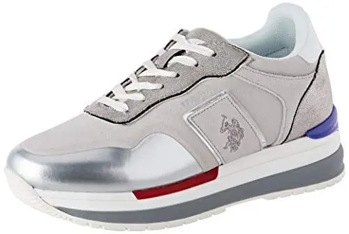 Produktbild: US Polo Association Damen Amy Suede Gymnastikschuhe, Mehrfarbig (WHI/SIL 049), 38 EU