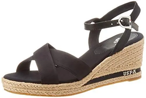 Produktbild: US Polo Association Damen Madelyn Rope Slingback Sandalen, Schwarz (Blk 004), 36 EU