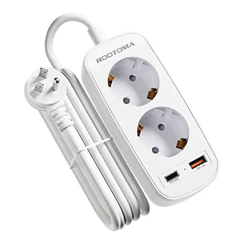 Produktbild: USA Adapter Steckdose, Reiseadapter mit PD20W USB Schnellladung, Deutsch zu US Adapter Steckdose 2-Fach mit 1,5M Steckdosenadapter für USA, Kanada, Mexiko, Thailand, Typ B Reiseadapter Amerika