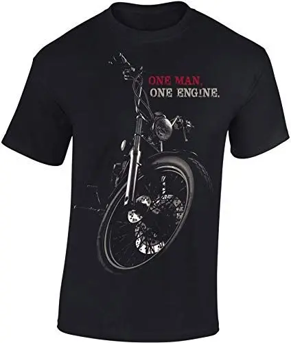 Produktbild: USA Biker T-Shirt Herren : Chopper One Man One Engine - Motorrad Geschenke für Männer Tshirt - Motorradfahrer T Shirt - Motorradbekleidung Zubehör (Schwarz L)