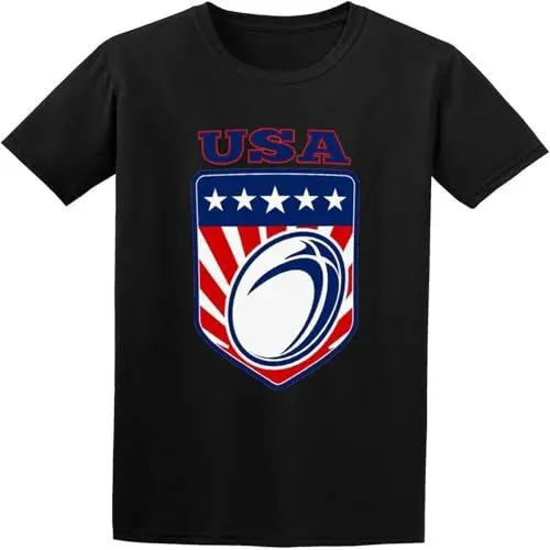 Produktbild: USA Rugby Logo Men's T Shirt Unisex Tee Clothing Black XL