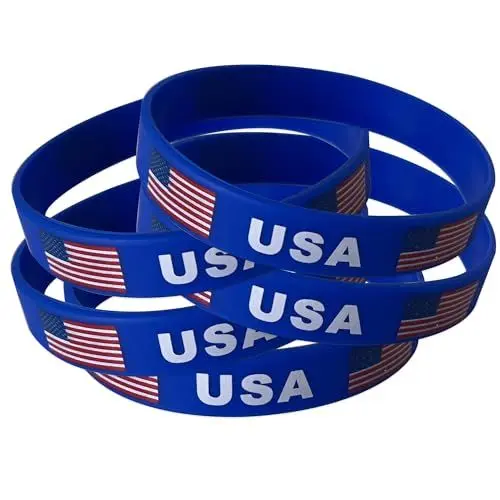 Produktbild: TARIFA UNITED USA flagge armband damen herren armband 5 silikon coole sachen deko Amerika herren silikon armbänder Amerika flagge deko party geschenk USA deko kautschuk