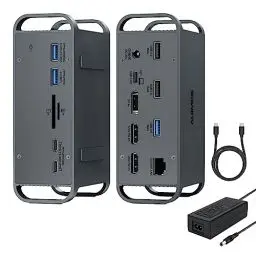 Produktbild: USB C Docking Station Triple Monitor, 15 in 1 USB C Dock Laptop DockingStation with Dual HDMI DP 4K @ 60Hz, 8 USB Ports, Max 10 Gbps, 65 W AC Power Adapter for Dell/HP/Lenovo/Thunderbolt 3 Laptops