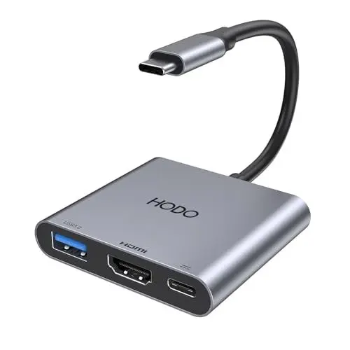 Produktbild: HODO USB C HDMI Adapter, USBC Digital AV Multiport Hub mit 4K HDMI, USB 3.0, Type-C 100W PD für iPad/MacBook/Samsung S24/Surface/HP