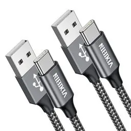 Produktbild: USB C Kabel (2Stück/ 1M+1M) Ladekabel USB C 3.1A Typ C Schnellladekabel, Nylon USB A auf USB C Ladekabel für Samsung Galaxy S23 S22 S21 S20 S10, A53 A52 A33 A34 A20e A14 A13 usw (Grau)