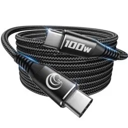 Produktbild: USB C Kabel 3M 100W PD 5A Schnellladekabel USB C auf USB C Kabel Lang Nylon Geflochten USB Typ C Ladekabel für iPhone 16 15 Pro Max Samsung Galaxy S24 S23 S22 S21 Pixel 7 iPad Pro MacBook Air Tablets