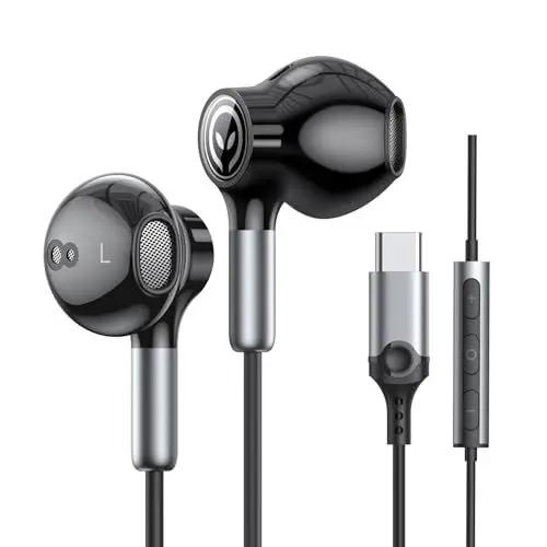Produktbild: USB C Kopfhörer für Samsung Galaxy S24 Ultra S23 S22 S21 FE S20 A54 Kopfhörer mit Kabel USB C Anschluss HiFi Stereo In-Ear USB Typ C Kopfhörer Kabel mit Mikrofon für iPhone 15 Pro Max iPad Pro Pixel 8