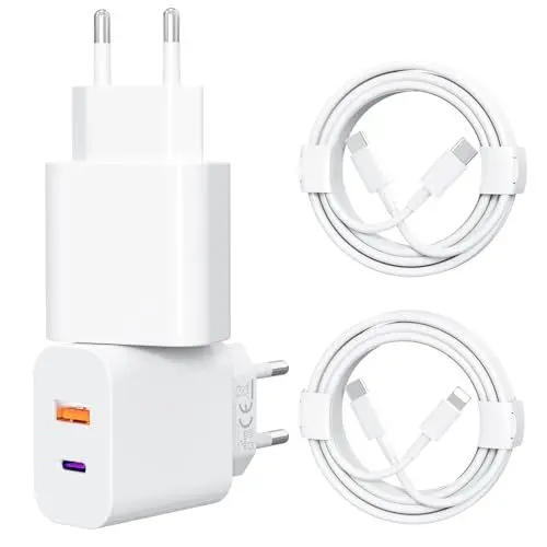 Produktbild: USB C Ladegerät 25W,USB C Kabel,Lightning Kabel(Apple MFi Zertifiziert) iPhone Ladekabel für iPhone16 15 14 13 12 11ProMax iPad Netzteil stecker USB Schnellladenetzteil iPhone Schnellladegerät Adapter