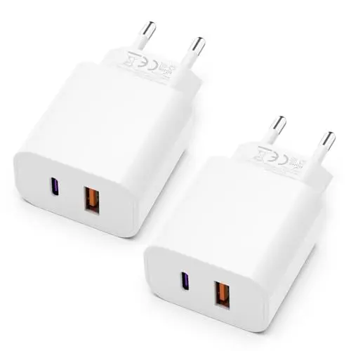 Produktbild: USB C Ladegerät mit USB Adapter ( 2 in 1 ) 2er Pack Ladeadapter für iPhone/iPad/Kopfhörer/Handy Netzteil Mehrfach Ladestecker PD 3.0 Schnellladegerät Steckdose usbc Stecker Charger,Ohne Ladekabel