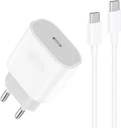 Produktbild: USB C Ladegerät Ladekabel für iPhone 16/16 Pro/16 Pro Max/16 Plus/15/15 Pro/15 Pro Max/15 Plus, 20W USB C Adapter PD 3.0 Schnellladegerät Netzteil Stecker mit 2M USB C Kabel Schnellladekabel