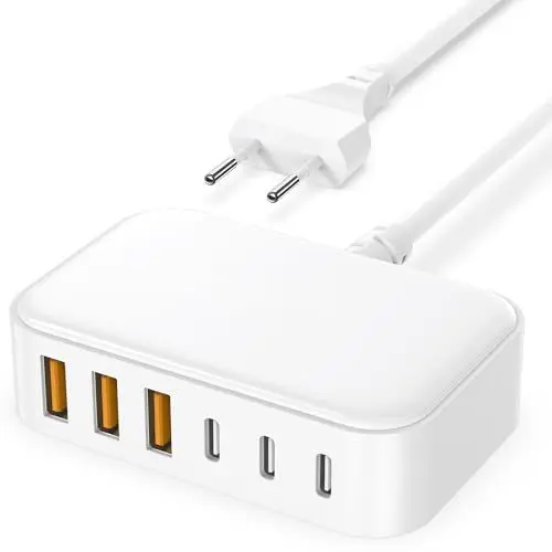 Produktbild: USB C Ladegerät Mehrfach Netzteil - 100W 6-Port Schnellladegerät PD 3.0 Ladestecker Adapter Stecker mit USB-C und USB-A for iPhone 16 15 14 13 12 11 Pro Max X XS XR 8 7 6S Plus Mini, Galaxy Kalerop