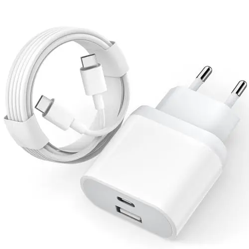 Produktbild: USB C Ladegerät Netzteil mit Ladekabel 2M - Replacement for iPhone 16 15/16 15 Pro/16 15 Pro Max/16 15 Plus - Stecker Adapter 20W Charger et Type C Schnellladekabel für Pad Air Mini Mcukdae 03