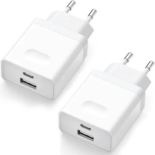 Produktbild: USB C Ladegerät, USBC Adapter Netzteil 20W for iPhone 16 15 14 13 12 11 Pro Max SE XS XR 8 Plus, Galaxy S23/S22/S21, Netzstecker USB Stecker Mehrfach Charger Handy Ladestecker Wufuera