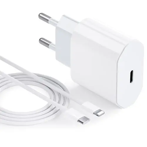 Produktbild: USB C Ladegerät für iPhone, 20W iPhone Schnellladegerät mit Ladekabel iPhone Schnellladekabel USB C 1M Schnellladegerät iPhone USB C kompatibel mit iPhone 14 13 12 11 X