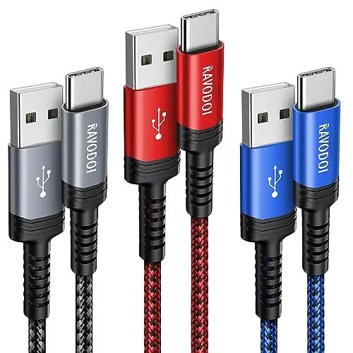 Produktbild: USB C Ladekabel 3Stück 1M,USB auf USB C Kabel Nylon Geflochten QC 3.0 Schnellladekabel für Samsung Galaxy S23 Ultra S22 S21 Plus S10 S9 S8 Note 20 A13 A33 A53, Z Fold Filp 4,Moto G7,HTC,Huawei,PS5