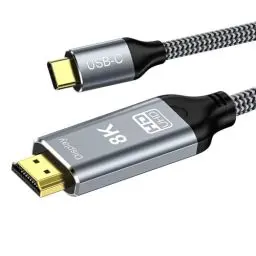 Produktbild: USB C auf HDMI 2.1 Kabel 3M 8K@60Hz, USB Typ C zu HDMI 8K UHD Kabel HDR HDCP 2.3 Thunderbolt 4/3 kompatibel für iPhone 15 Pro MacBook Pro/Air, iPad Pro/Air, Galaxy S23, TV, HUAWEI, Tablet