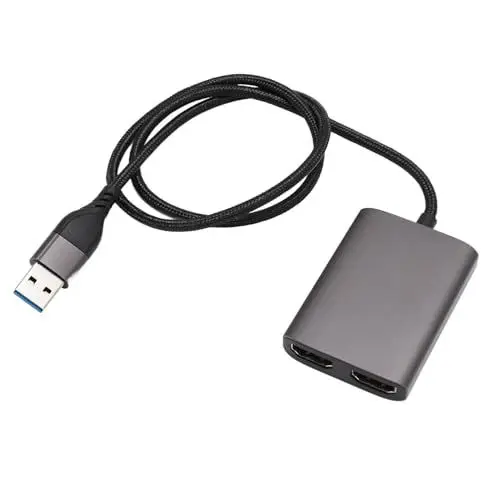Produktbild: ASHATA USB-Typ-C-Kabel, Typ-C-zu-HD-Adapter, ABS-Aluminiumlegierung, 1080P, 60 Hz Ausgang, Dual-Schnittstelle, USB-zu-HD-Videoadapter für PC, Laptop, Büro