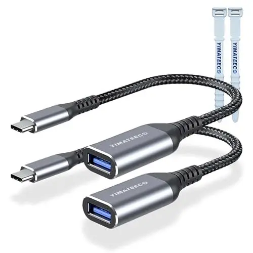 Produktbild: USB C auf USB Adapter, 2Stü USB C Stecker auf USB 3.0 Buchse Adapter Kabel OTG Ladekabel für iPhone 15, 15 ProMax, Samsung Galaxy S24/S23/S22/S21 (USB-C auf USB 3.0 Adapter, 2 Stück, Grau)
