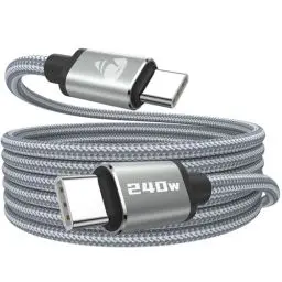 Produktbild: USB C auf USB C Kabel, 240W (2M) USB C ladekabel PD 3.1 USBC to USBC Schnellladekabel Nylon Geflochten USBC ladekabel für MacBook Pro/Air, iPhone 16/15 Pro, Samsung S23/S22/S21, iPad Pro, Xiaomi, Sony