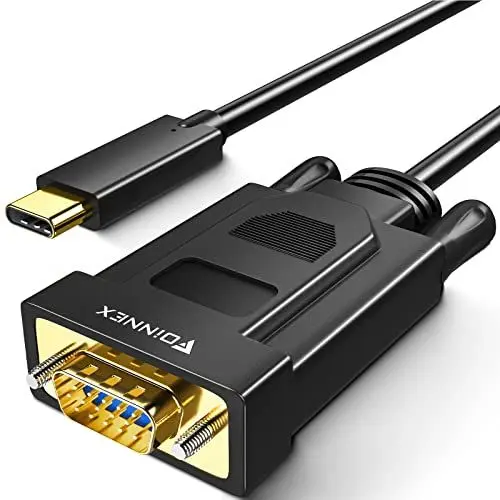 Produktbild: USB C auf VGA Kabel, USB Typ-C zu VGA Kabel 1080P@60Hz, Thunderbolt 3 to VGA Cable für iMac, MacBook Pro, MacBook Air, Surface Book 2, Samsung Galaxy S9/S8, Chromebook, Pixelbook, 1M/3.3FT